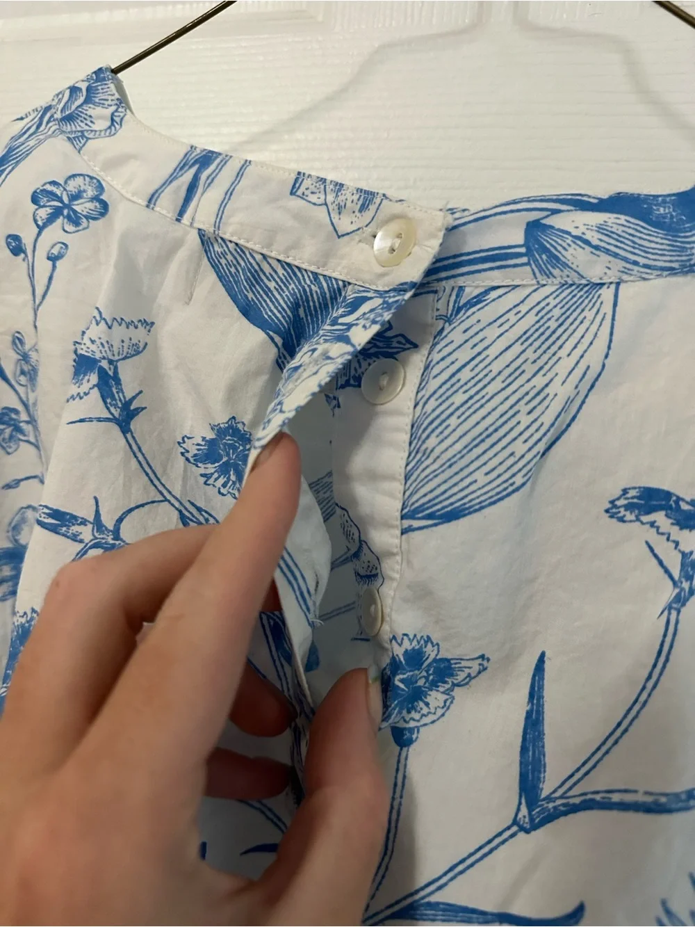 Olivia James | Blue Floral Puff-Sleeve Women’s Top - Picture 6 of 7